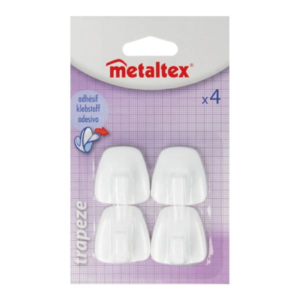 Set di ganci senza foratura bianchi in plastica 4 pz – Metaltex-image-2