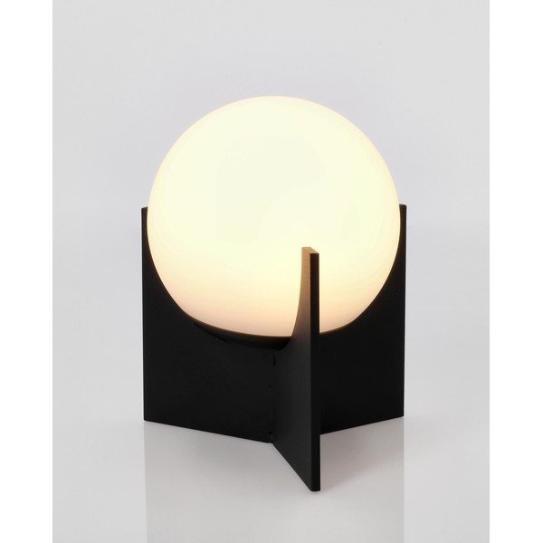 Lampada da tavolo LED nera in metallo con paralume in plastica con intensità regolabile (altezza totale 16 cm) Cardamom – Bizzotto-image-2