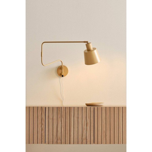 Lampada da parete gialla in metallo con alimentazione a corrente con struttura flessibile Stig – Jotex-image-1