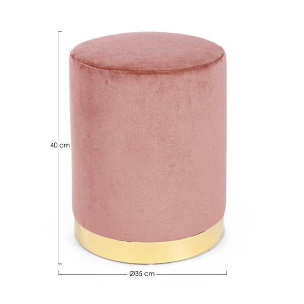 Poggiapiedi rosa scuro con rivestimento in velluto Lucilla – Yes Everyday-image-4