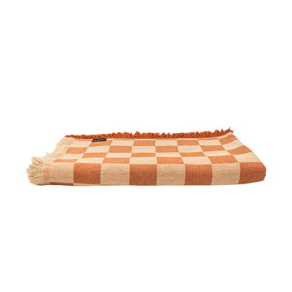 Copriletto matrimoniale beige e mattone 240x240 cm Terracota Checkerboard - Really Nice Things-image-2