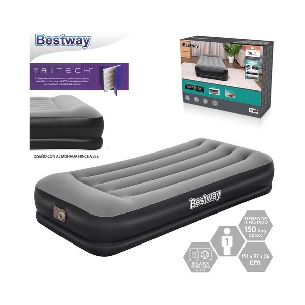Materasso gonfiabile con pompa integrata 191x97x36 cm - Bestway-image-2