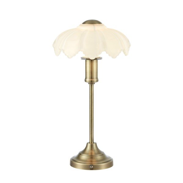 Lampada da tavolo bianca/color ottone in vetro con intensità regolabile/portatile (altezza totale 35 cm) Kurage – Markslöjd
