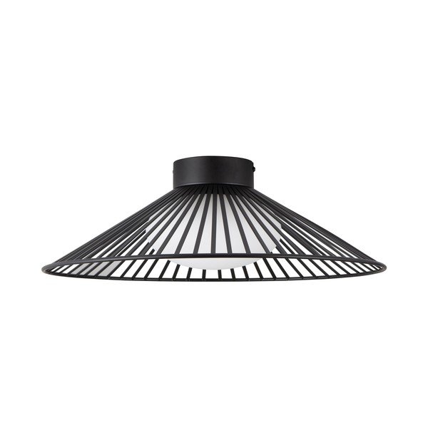 Plafoniera LED nera opaca in metallo con paralume in vetro Brume – Nova Luce