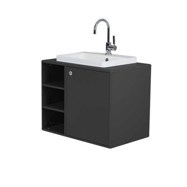 Mobile grigio scuro con lavabo senza miscelatore 80x62 cm Color Bath - Tom Tailor-image-1
