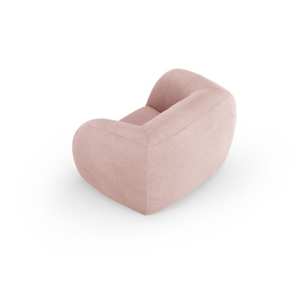 Poltrona rosa chiaro in tessuto bouclé Essen - Cosmopolitan Design-image-3