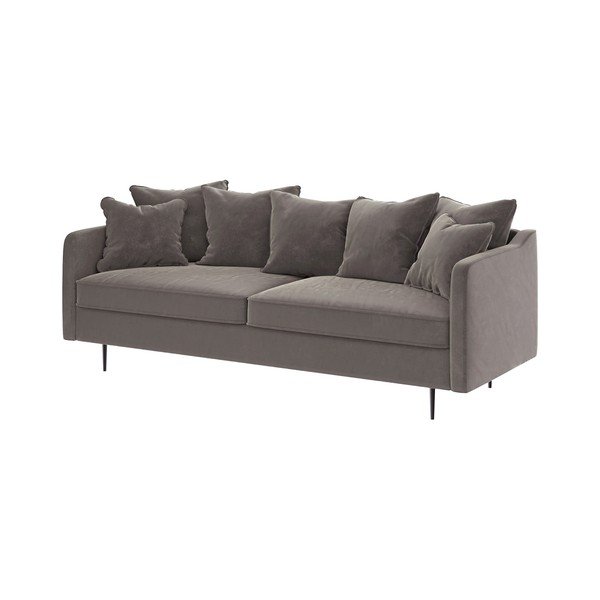 Divano in velluto grigio , 214 cm Esme - Ghado-image-2