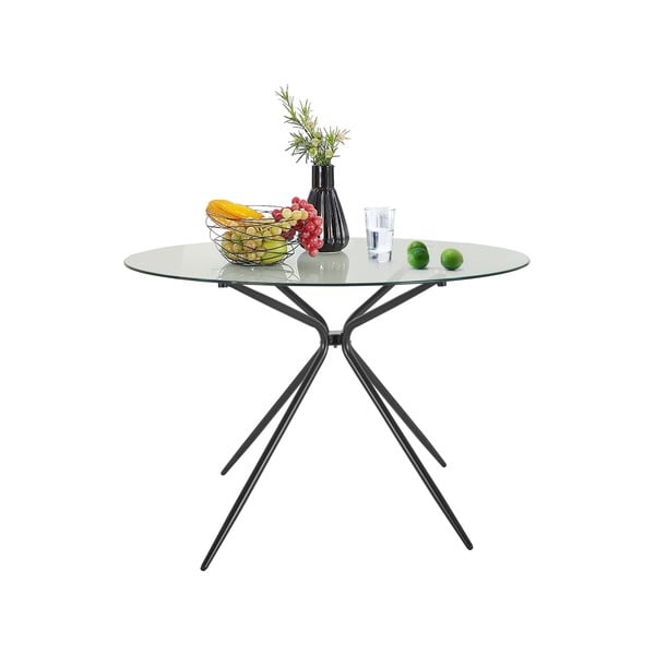 Tavolo da pranzo rotondo con piano in vetro ø 110 cm Silvie - Støraa-image-1