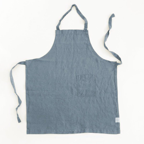 Grembiule da bambino in lino blu, 67 x 57 cm Blue Fog - Linen Tales