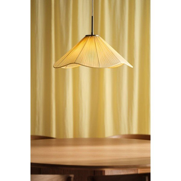 Lampadario giallo in tessuto ø 50 cm Lunaria – Jotex-image-1
