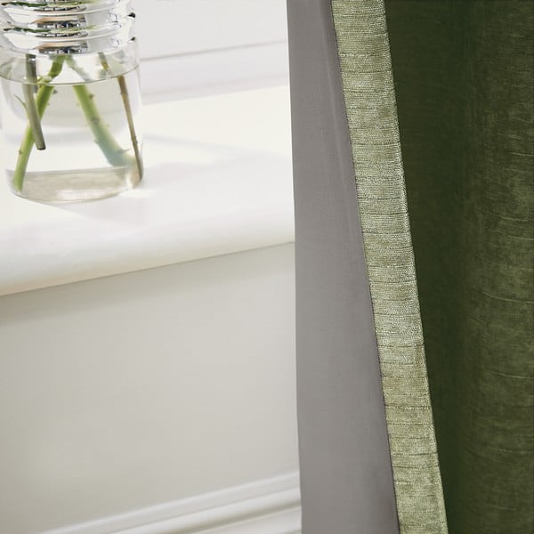 Tende in set termoisolanti color kaki in ciniglia 2 pz 168x183 cm Selene Luxury Chenille – Hyperion-image-2