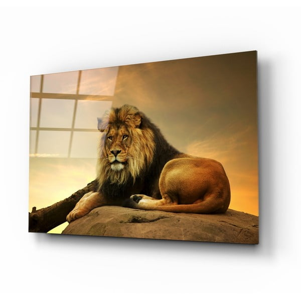 Pittura su vetro , 110 x 70 cm Lion - Insigne