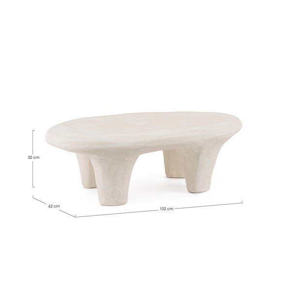 Tavolino da salotto color crema in poliresina 62x102 cm Albin – Bizzotto-image-3