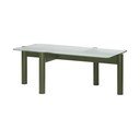 Tavolino da salotto verde con piano in vetro 55x105 cm Kob – noo.ma