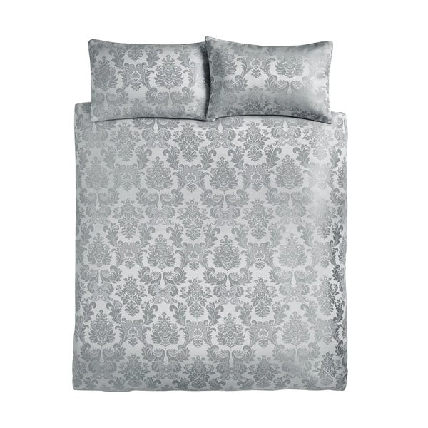 Set copripiumino e federa grigio in tessuto damascato per letto matrimoniale e per letto esteso 230x220 cm Damask Jacquard – Catherine Lansfield