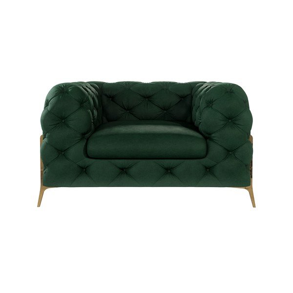 Poltrona verde scuro con rivestimento in velluto Chelsea Bis – Ropez-image-2