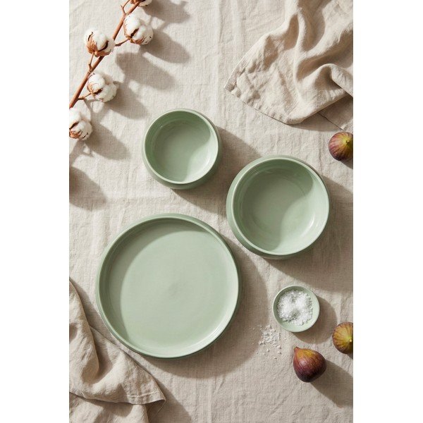 Set di piatti verdi in gres 4 pz ø 22 cm Aura Rondo – Bonami Selection-image-2