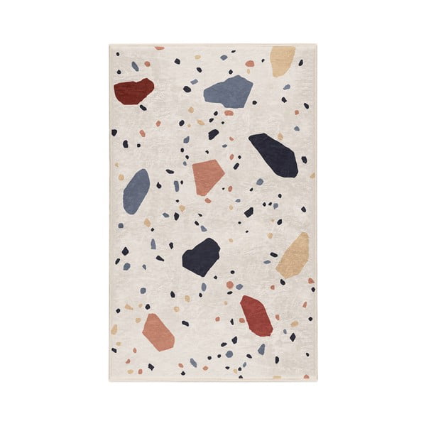 Tappeto color crema lavabile 60x100 cm Cracked Terrazzo – Mila Home