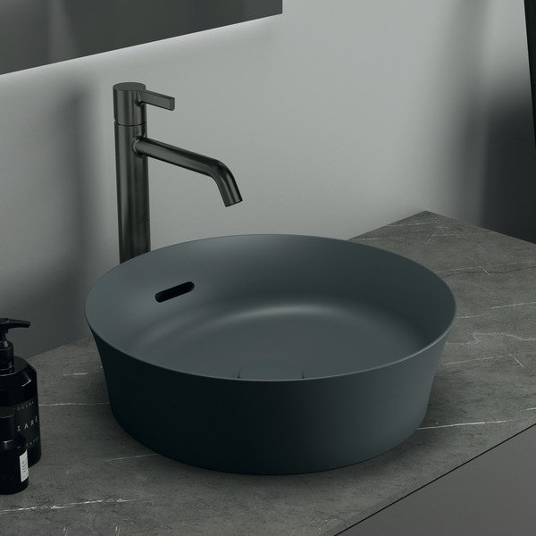 Lavabo rotondo in ceramica grigia ø 40 cm Ipalyss - Ideal Standard-image-1
