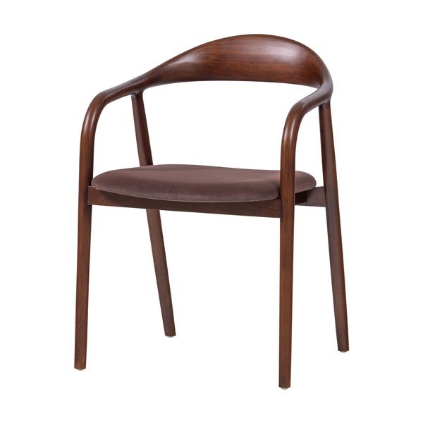 Sedia da pranzo marrone in faggio massiccio con braccioli Bran – WOOOD