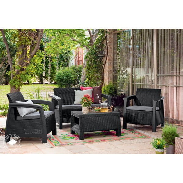 Set da giardino grigio per 4 persone Bahamas - Keter-image-2