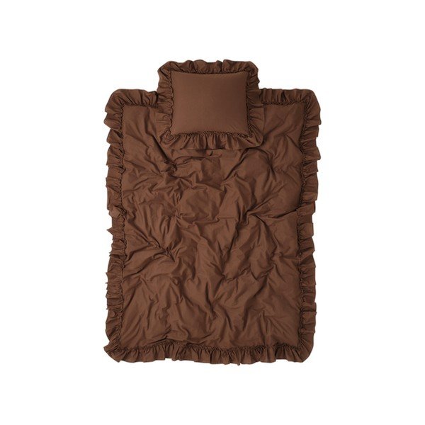 Set copripiumino e federa marrone in cotone organico per letto singolo 150x200 cm Juliette – Ellos Home