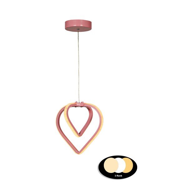 Lampadario LED rosa in metallo ø 22 cm Sevinc – Squid Lighting-image-2