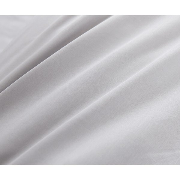 Biancheria da letto classica in cotone sateen grigio, 135 x 200 cm - Bianca-image-3