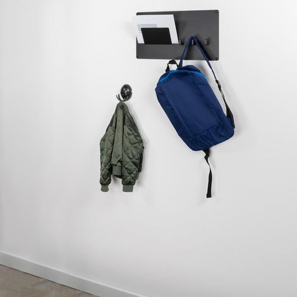 Gancio da parete nero in plastica Tick – Spinder Design-image-4