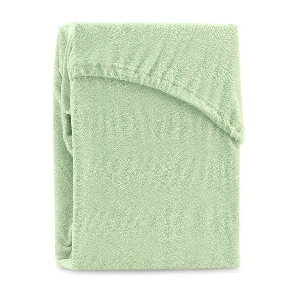 Lenzuolo con angoli verde chiaro ad alto contenuto di cotone, 160/180 x 200 cm Ruby - AmeliaHome-image-2