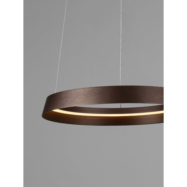 Lampadario LED marrone in alluminio con paralume in vetro acrilico con intensità regolabile ø 45 cm Ormi – Nova Luce-image-3