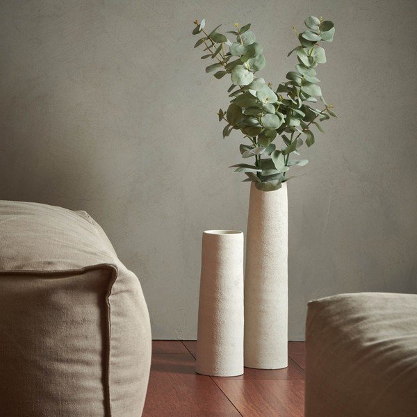 Vaso bianco in ceramica alto (altezza totale 50 cm) Cone – S|P Collection-image-1