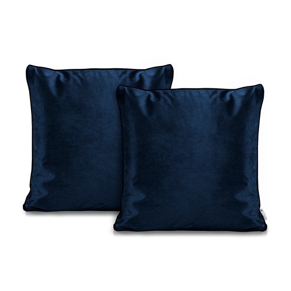Set di 2 federe in velluto blu scuro Blu scuro, 45 x 45 cm Rima - DecoKing-image-1
