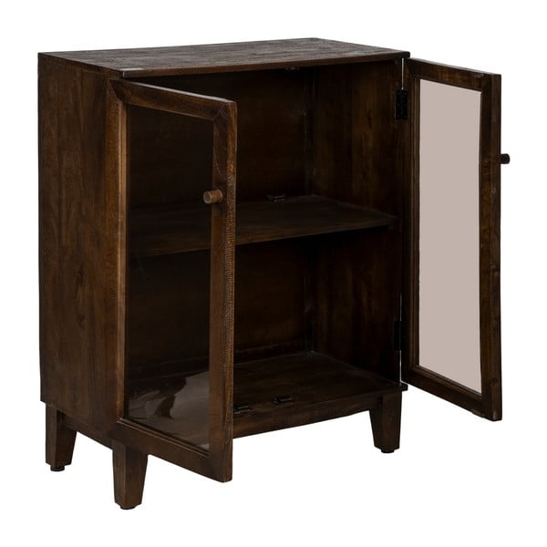 Vetrina marrone in mango massiccio 80x100x40 cm Ravi – Ixia-image-2