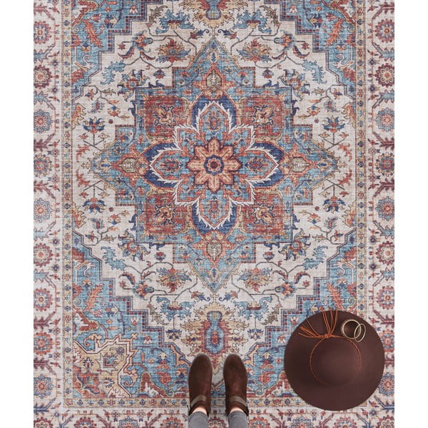 Tappeto rosso e blu , 80 x 150 cm Anthea - Nouristan-image-2