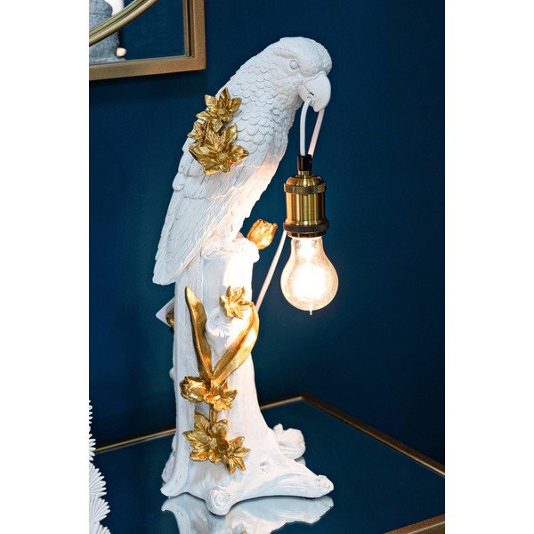 Lampada da tavolo bianca-oro (altezza 50,5 cm) Parrot - Mauro Ferretti-image-1