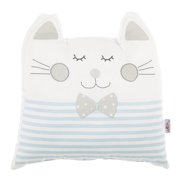 Cuscino per bambini blu con cotone Mike & Co. NEW YORK Cuscino giocattolo Big Cat, 29 x 29 cm - Mike & Co. NEW YORK