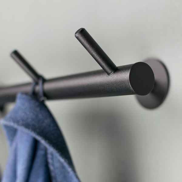 Attaccapanni da parete nero in metallo 55 cm Odin – Spinder Design-image-2