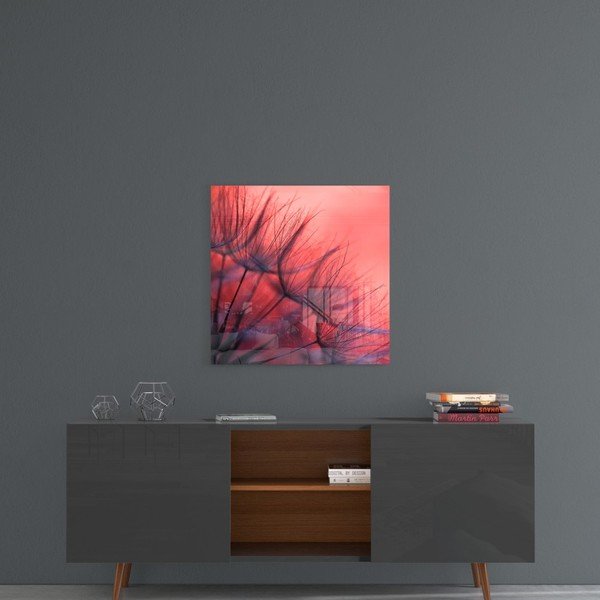 Pittura su vetro , 40 x 40 cm Red Dandelion - Insigne-image-1