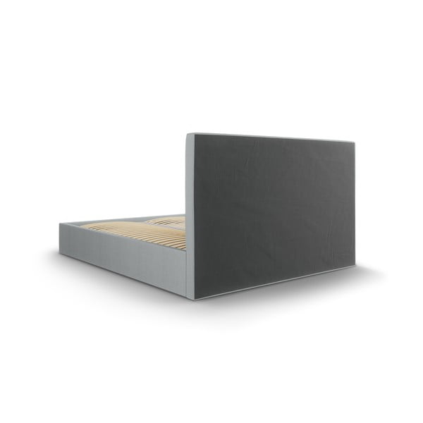 Letto matrimoniale imbottito grigio con contenitore con griglia 180x200 cm Juniper - Mazzini Beds-image-4