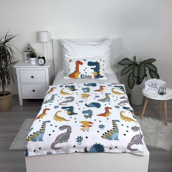 Set copripiumino e federa da bambini in cotone per culla 100x135 cm Dino World – Jerry Fabrics-image-2