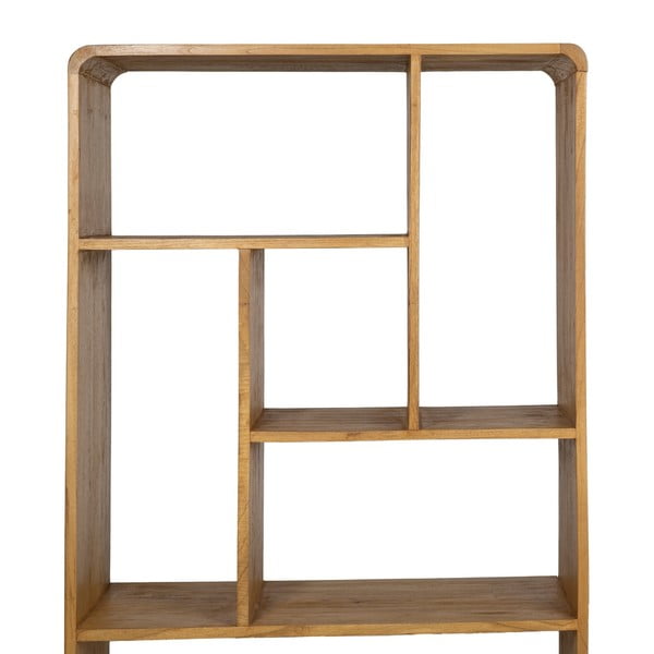 Libreria di colore naturale in legno mindi massiccio 90x150x40 cm Lysa – Ixia-image-2