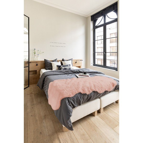 Pelliccia d'agnello rosa, 60 x 180 cm - Tiseco Home Studio-image-1