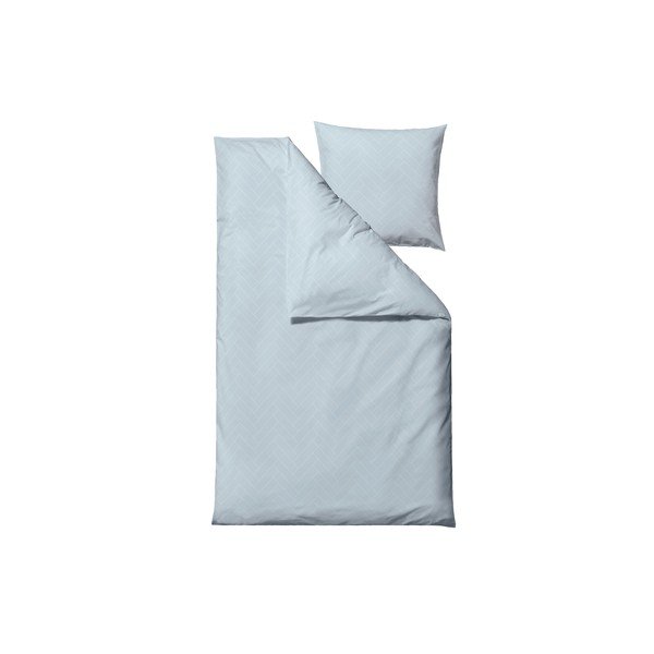 Set copripiumino e federa azzurro in tessuto damascato per letto singolo/per letto esteso 140x220 cm Tiles – Södahl