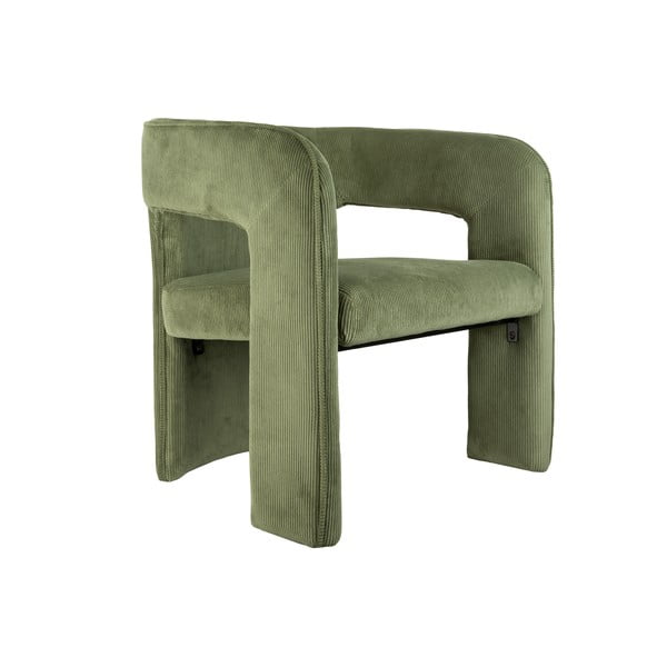 Poltrona in velluto a coste verde Vigor - Leitmotiv