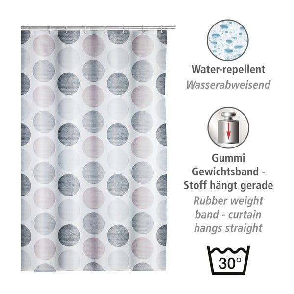 Tenda da doccia 180x200 cm Pastel Dots - Wenko-image-3