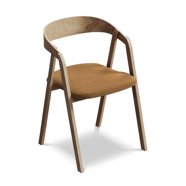 Sedia da pranzo color terracotta in legno massiccio Erika – Makamii