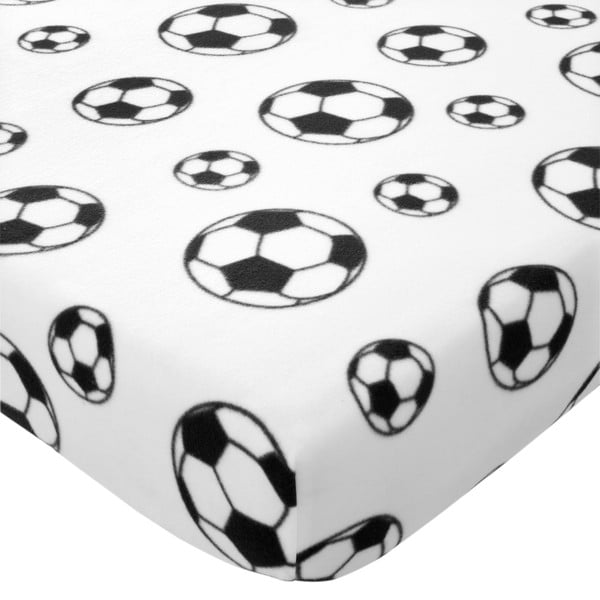 Lenzuolo con angoli per bambini bianco in vello per letto singolo 90x190 cm Football – Catherine Lansfield