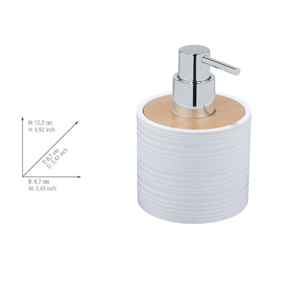 Dispenser per sapone bianco opaco in plastica 350 ml Lyon – Allstar-image-2