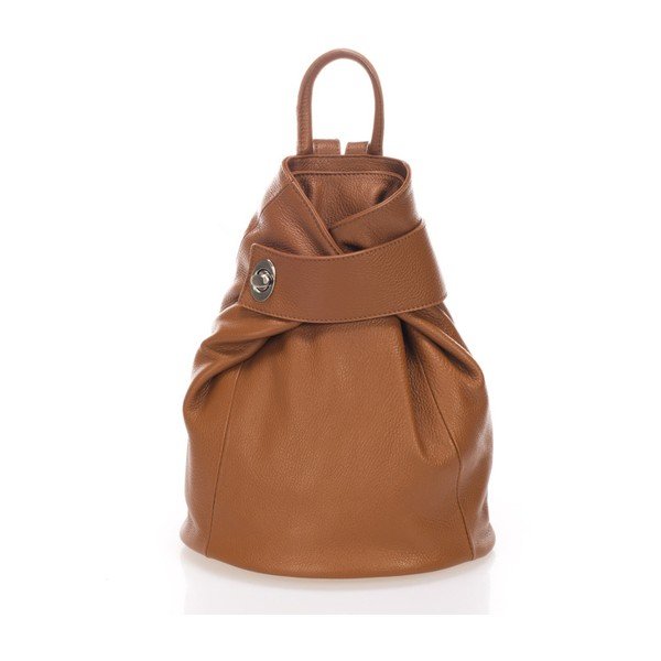 Zaino in pelle marrone cognac Narni - Lisa Minardi
